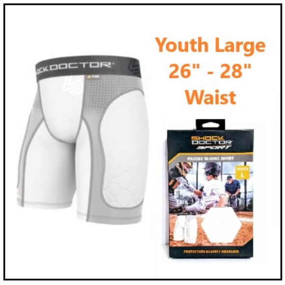 Shock Doctor Core Sliding Shorts Youth Large New - Picture 1 of 12